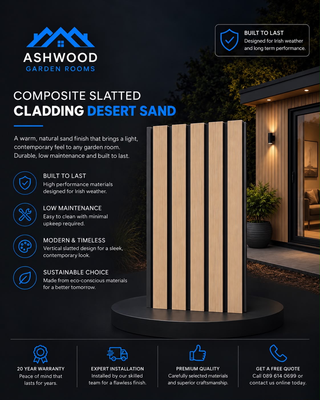 Composite Slatted Desert Sand cladding